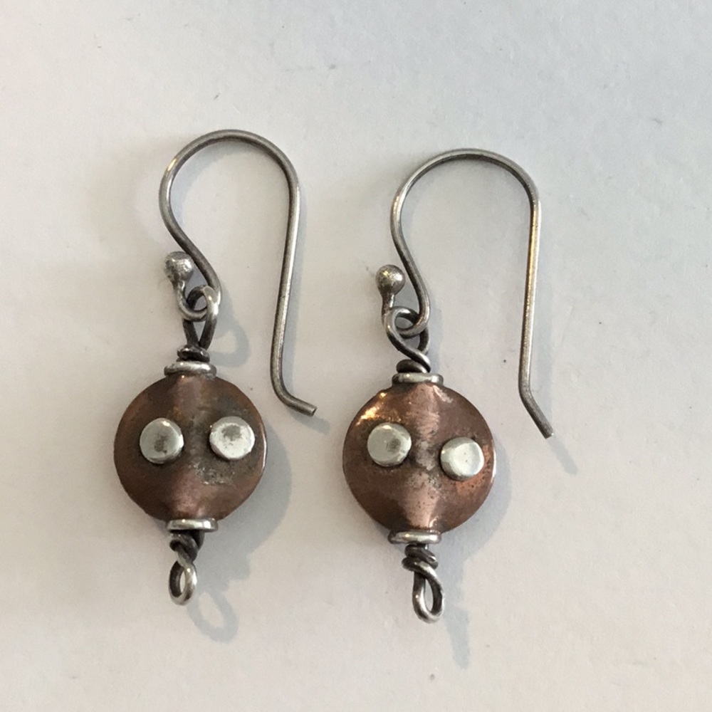 Copper sterling earrings